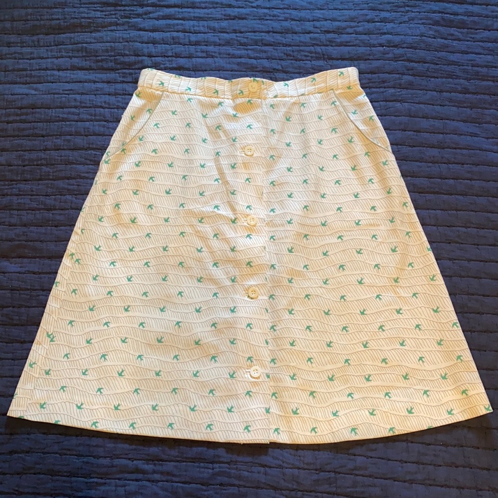 Vintage Jantzen bird print 90s A-line skirt